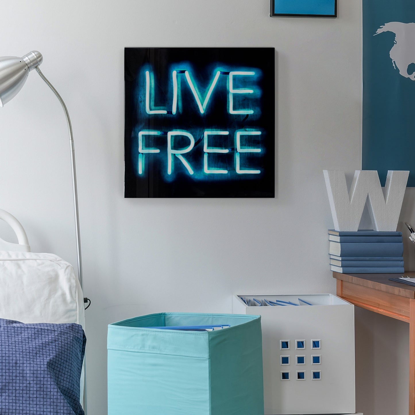 Live Free Neon Wall Art Decor (16" x 16")