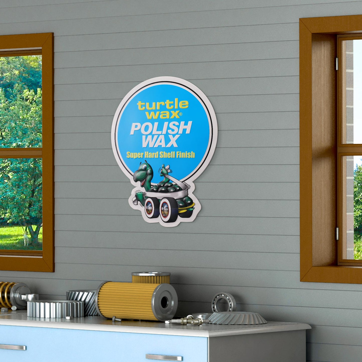 Turtle Wax Polish Wax Embossed Shaped Metal Sign - 18.5" x 14"