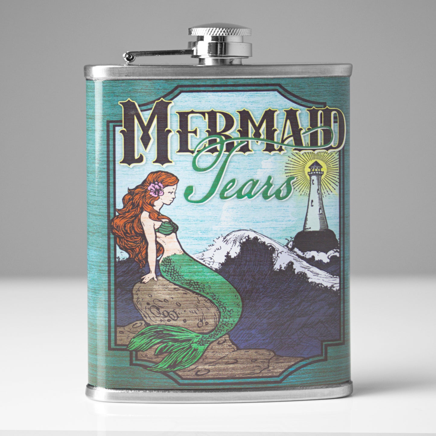Mermaid Tears Stainless Steel 8 oz Liquor Flask