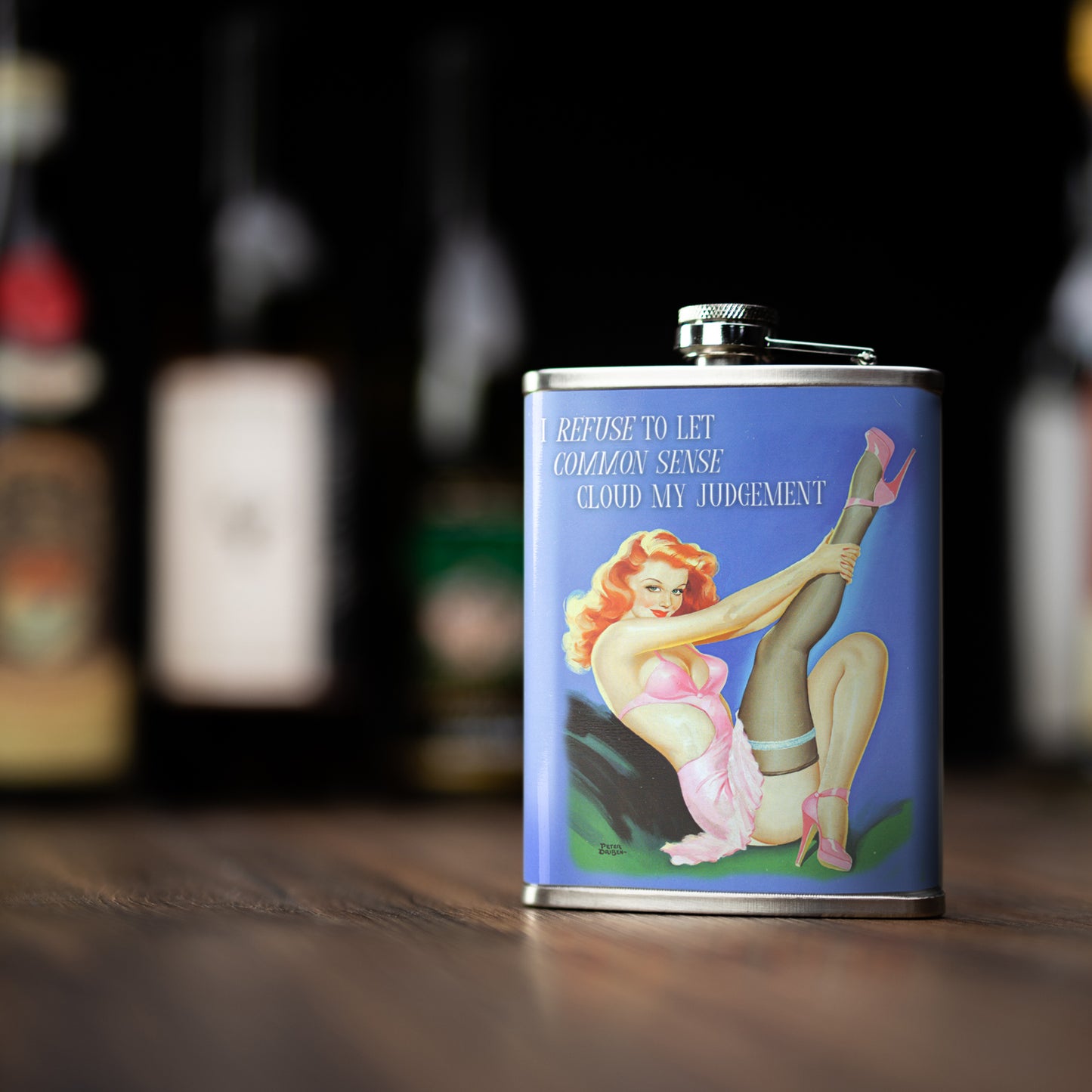 I Refuse Common Sense Stainless Steel 8 oz Liquor Flask