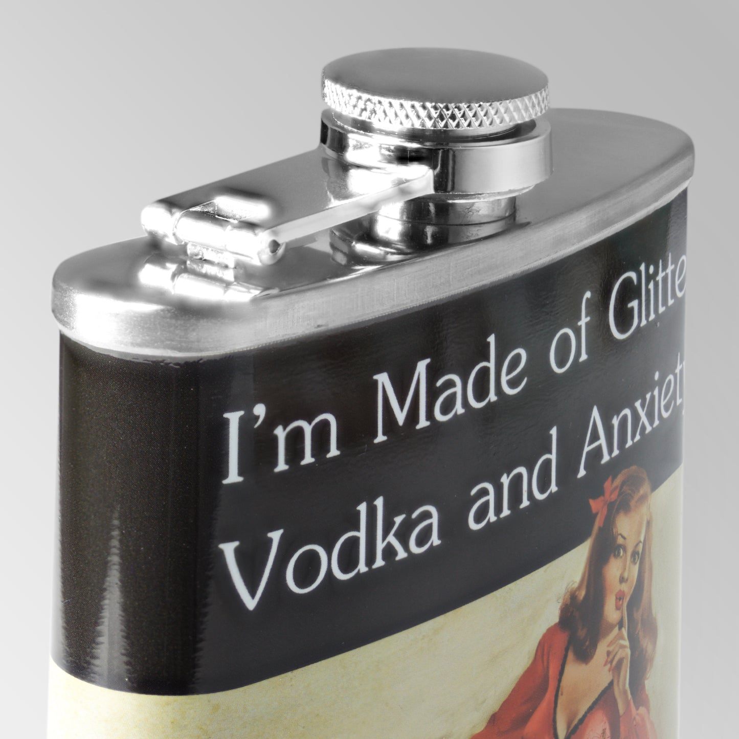 I’m Made of Glitter Vodka & Anxiety Stainless Steel 8 oz Liquor Flask