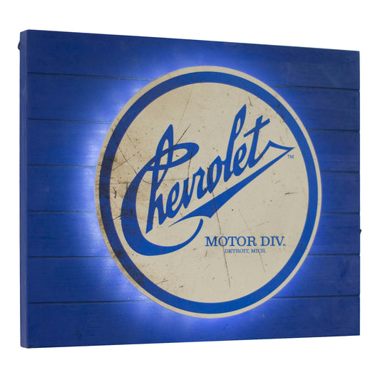 Vintage Chevrolet Metal Backlit LED Sign – 15" x 18"