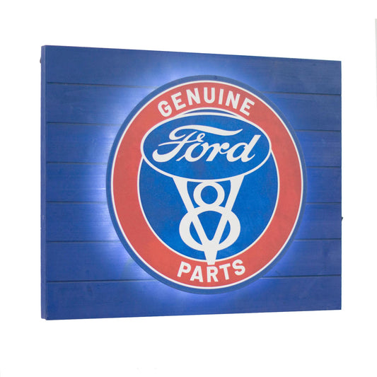 Vintage Ford Genuine Parts Metal Backlit LED Sign – 15" x 18"