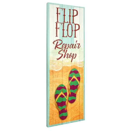 Flip Flop Repair Shop Outdoor Canvas Art Print - 16x48