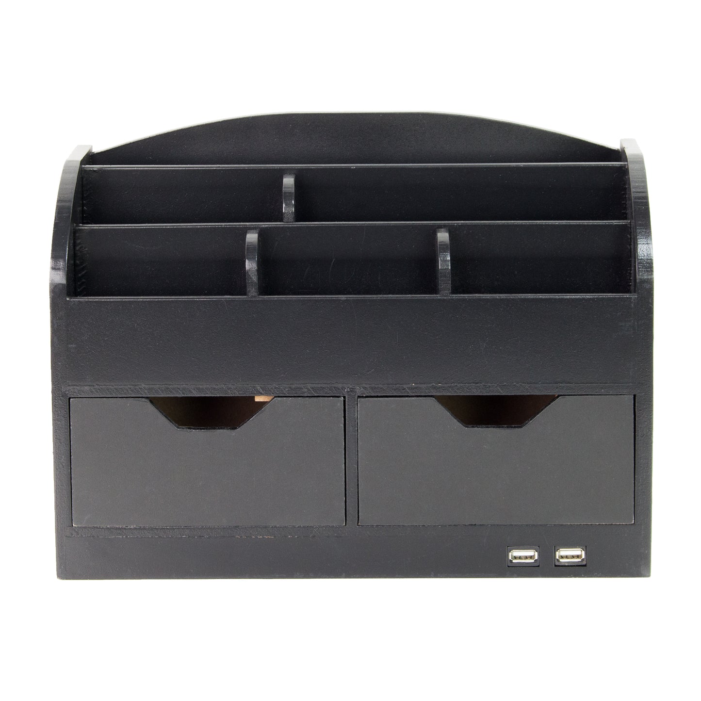 Space Saving Desk Organizer with USB Port - Black