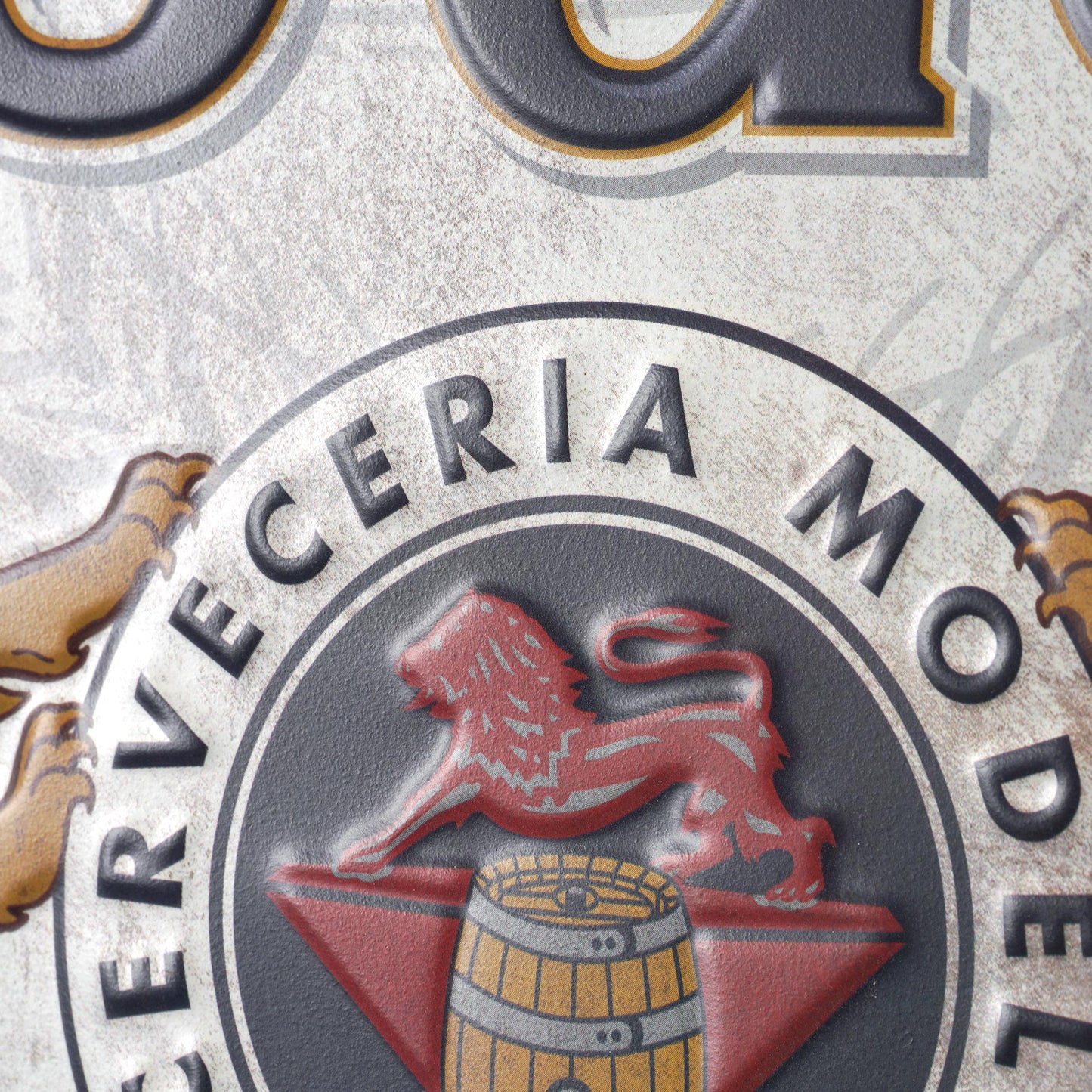 Modelo Cerveza Beer Embossed Shaped Metal Sign - 15.4" x 15.75"