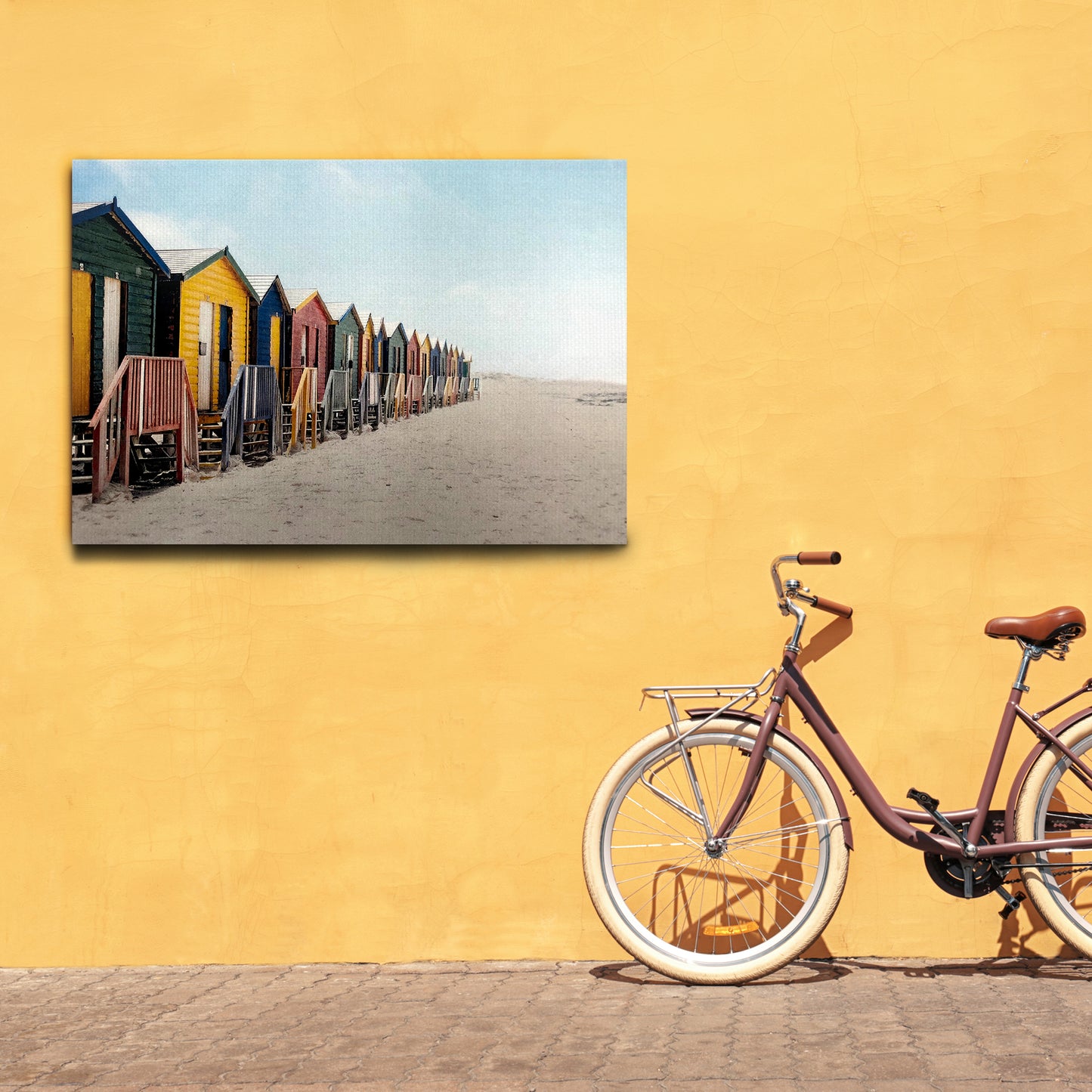 Coastal Cabanas Outdoor Canvas Art Decor Print - 28x40