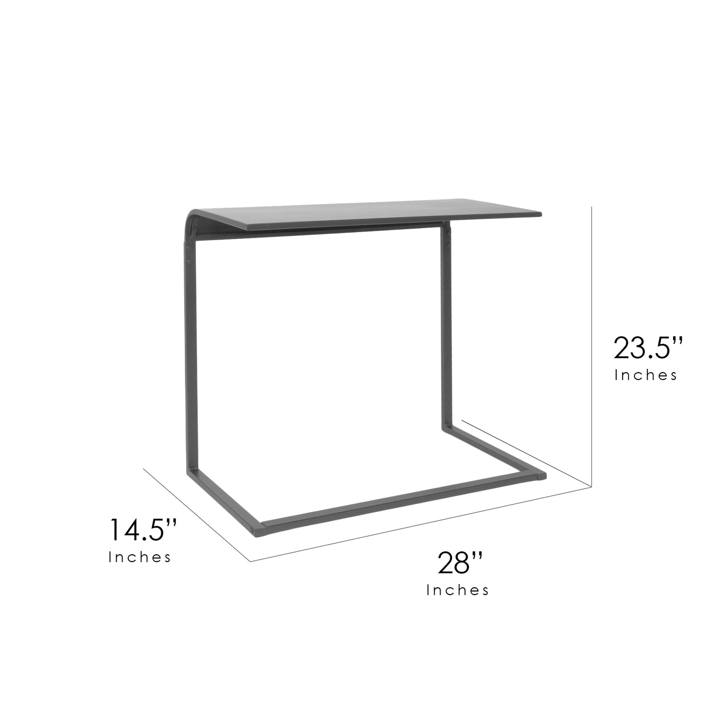 Silver Portable, & Compact C-Shaped Desk