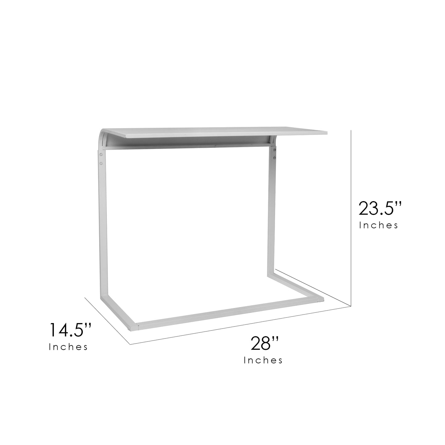 White Portable & Compact C-Shaped Desk
