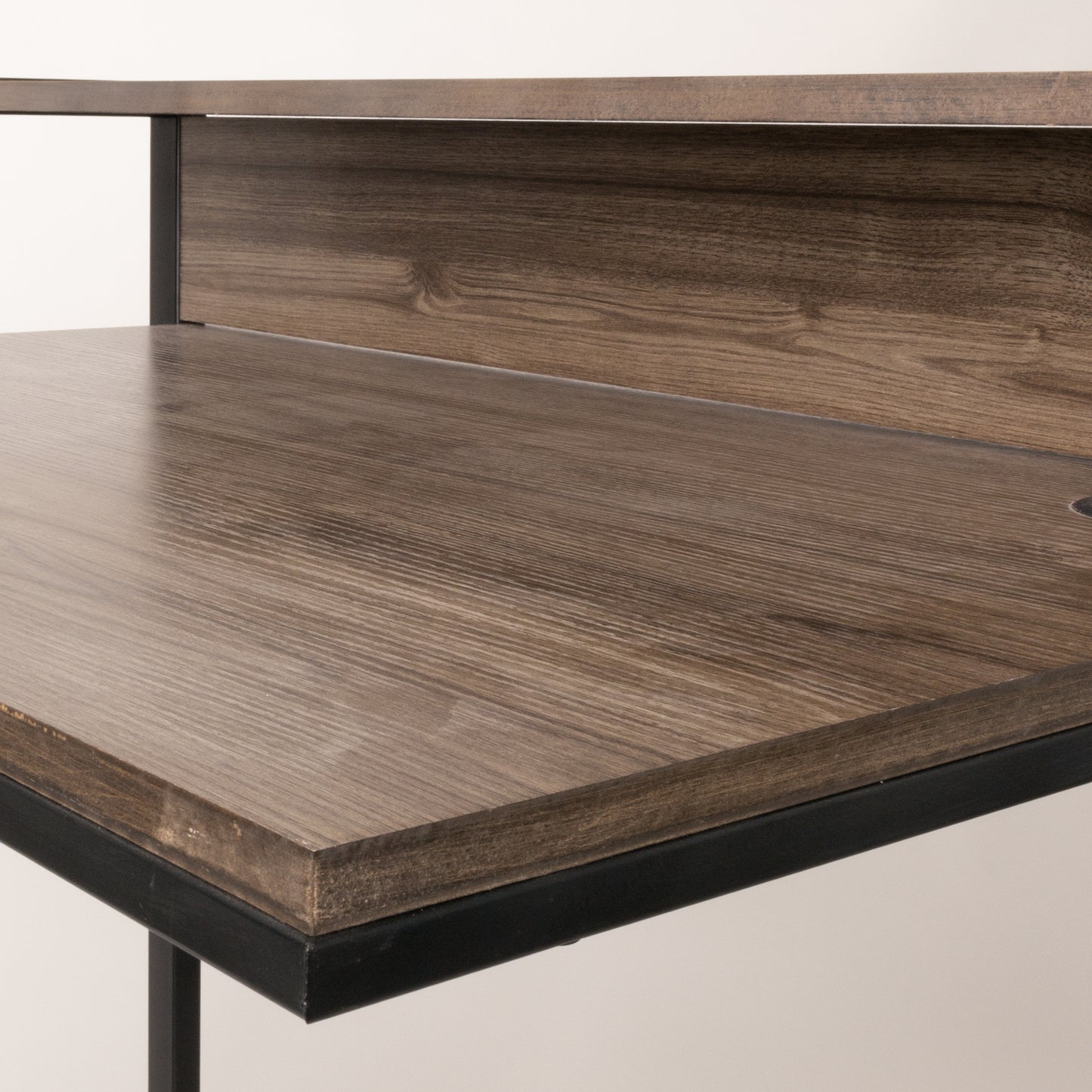 Wooden Home Office Desk with Mini Hutch