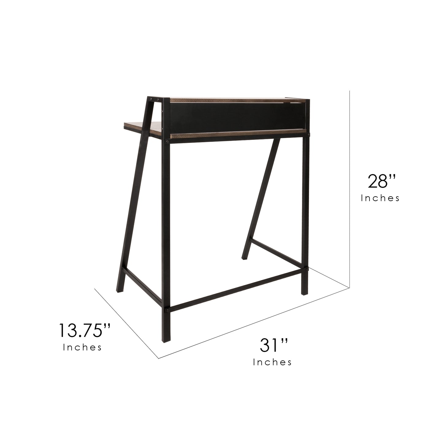 Wooden Home Office Desk with Mini Hutch
