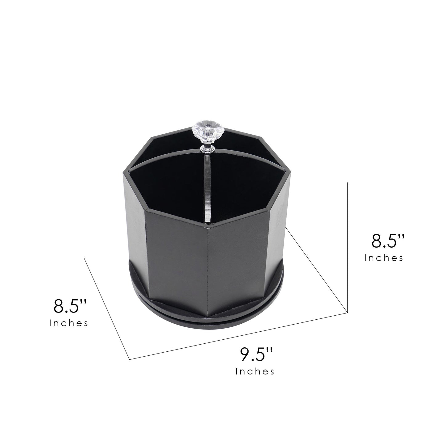 Rotating Desktop Wood Pen & Pencil Holder - Black