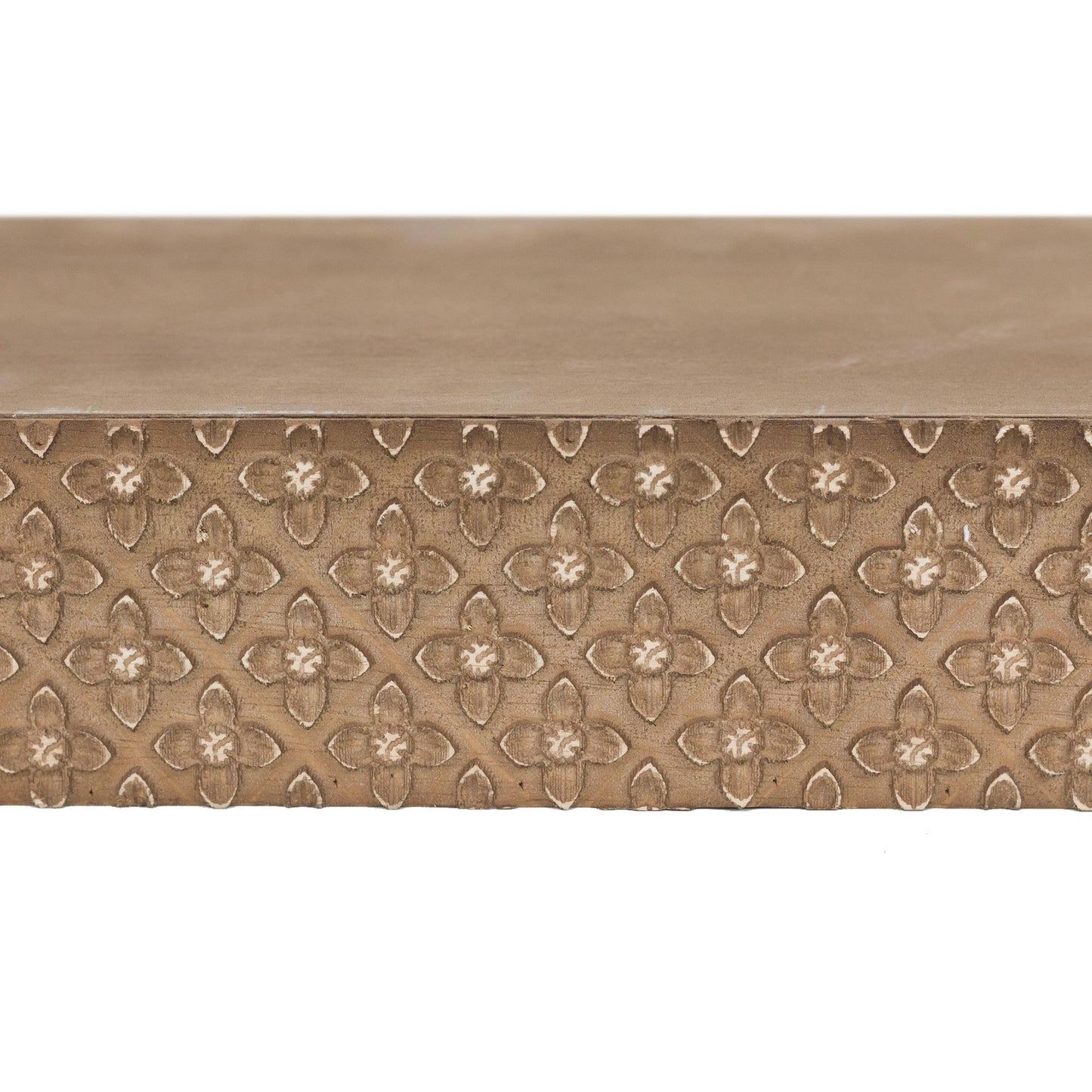 Small Rustic Embossed Wood Floating Wall Shelf - Natural