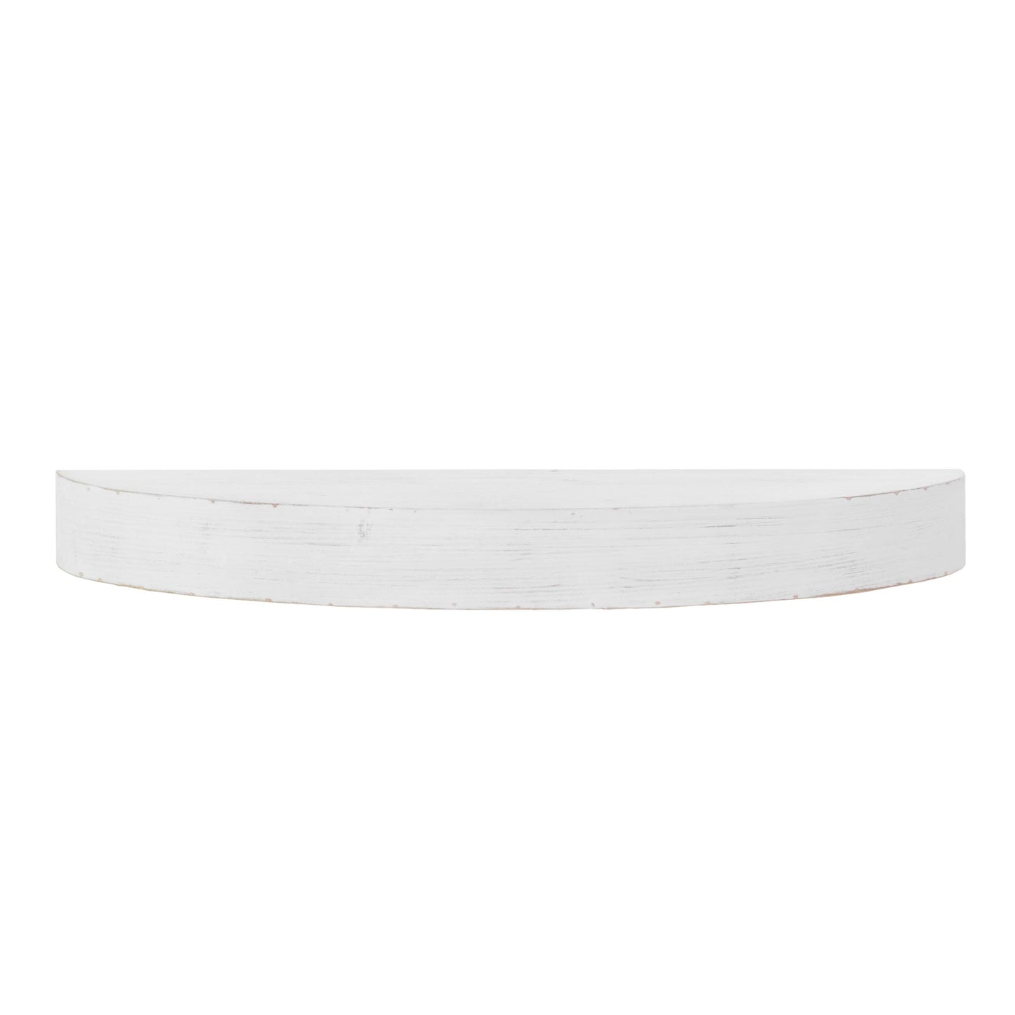 Small Round Wood Floating Wall Shelf - White