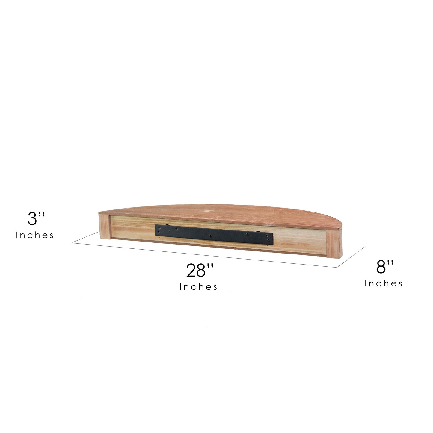 Small Round Wood Floating Wall Shelf - Brown