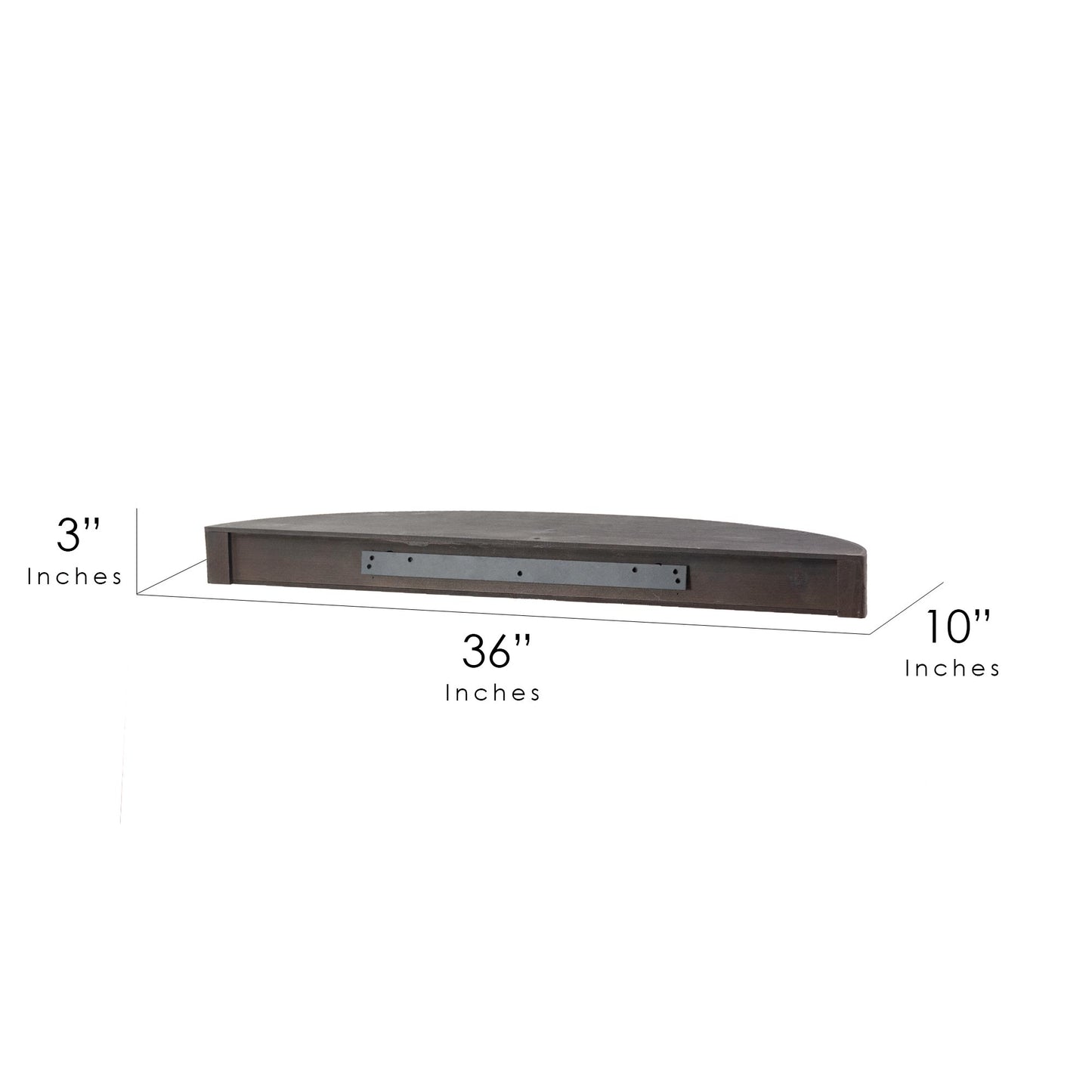 Large Round Wood Floating Wall Shelf - Black
