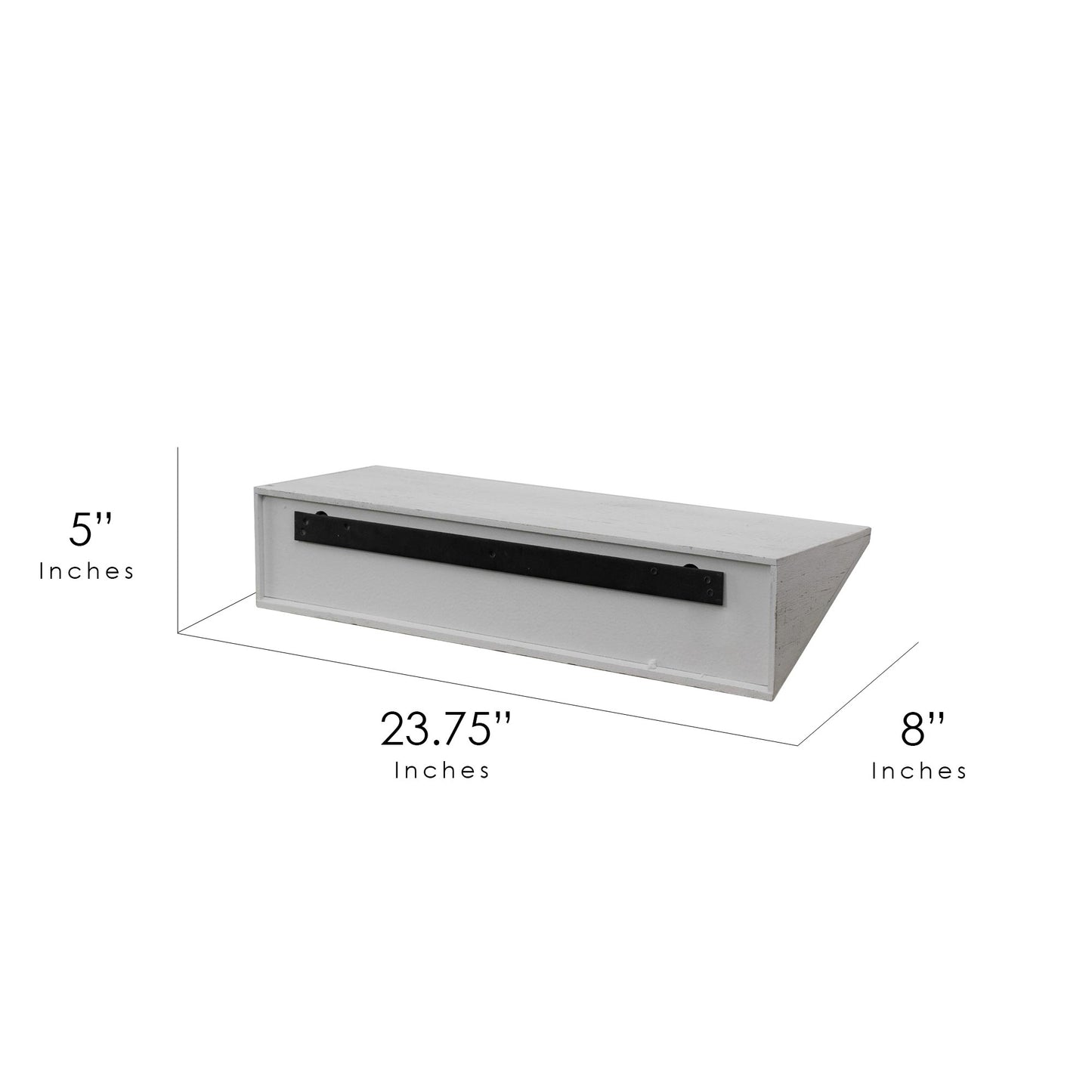 Small Wedge Wood Floating Wall Shelf - White