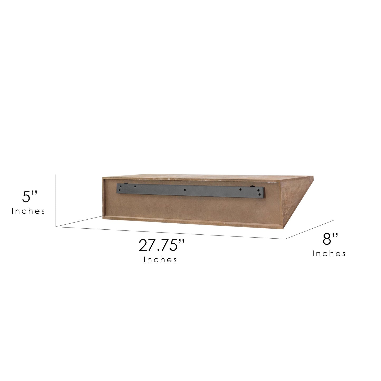 Small Wedge Wood Floating Wall Shelf - Natural