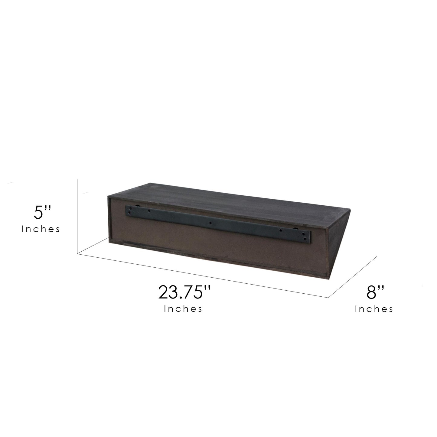 Small Wedge Wood Floating Wall Shelf - Black