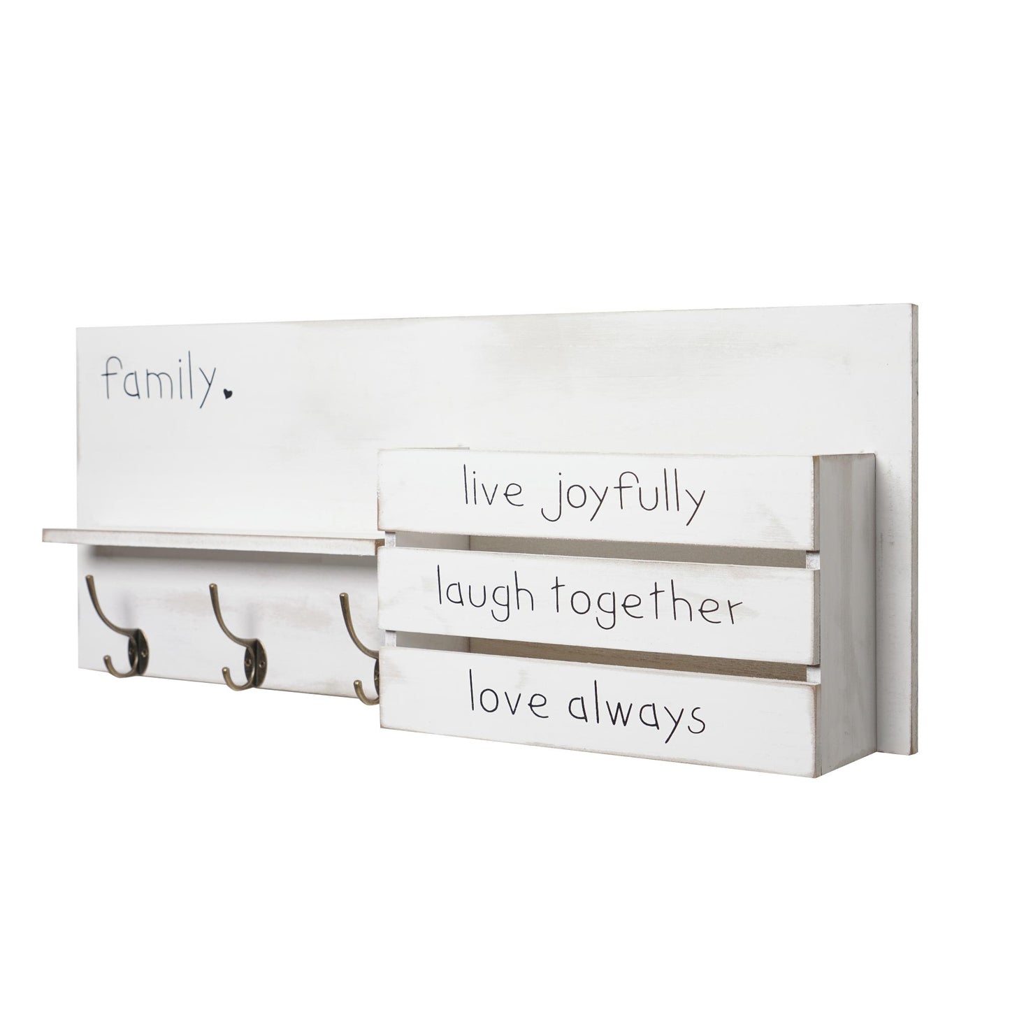 Addie Joy Family Decorative Mail Organizer - Distressed White