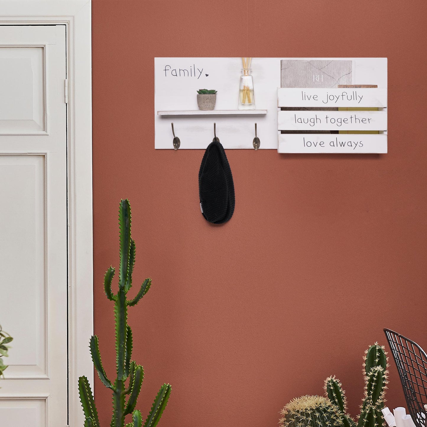 Addie Joy Family Decorative Mail Organizer - Distressed White