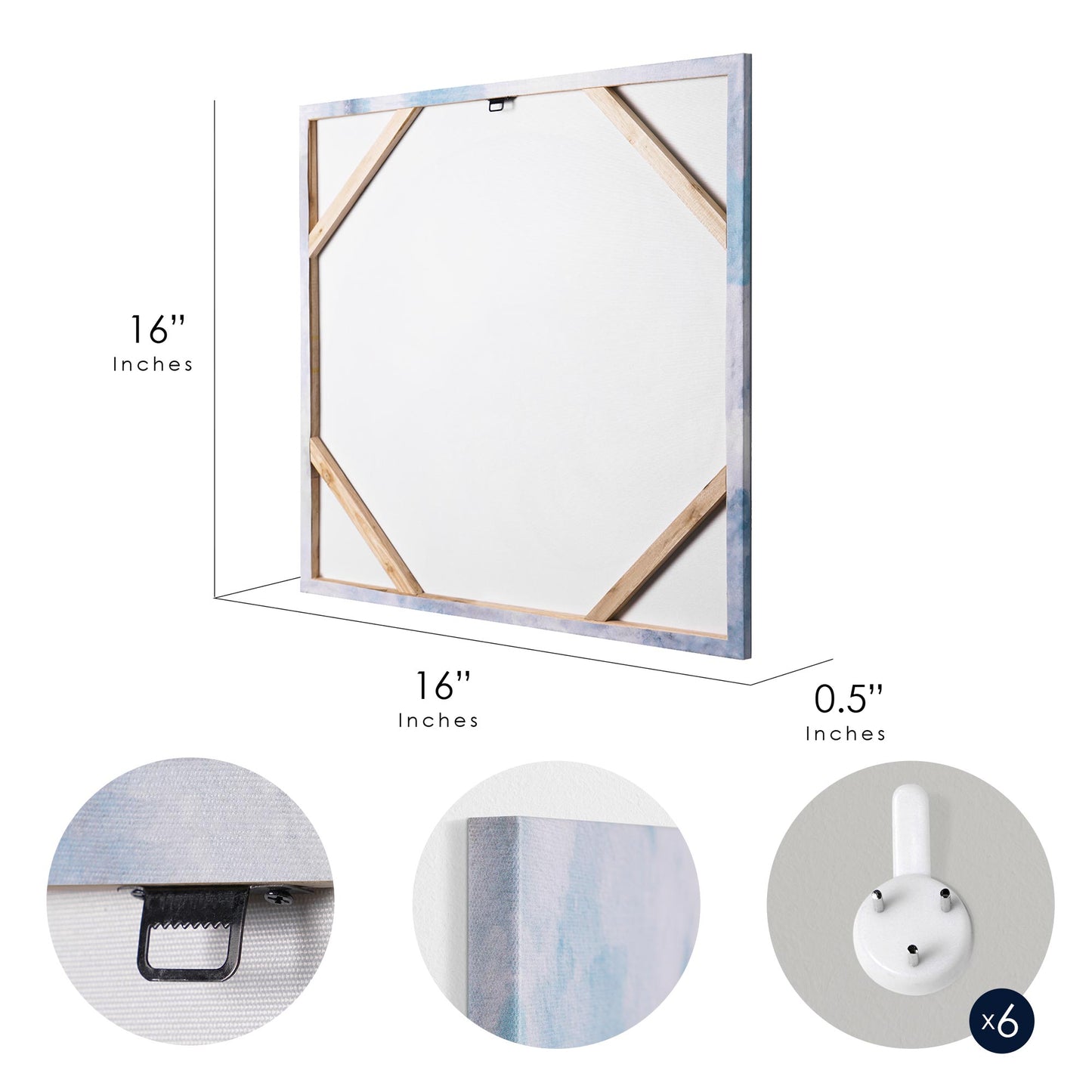 Coastal Beach Seashells Starfish Canvas Art - 16" x 16"