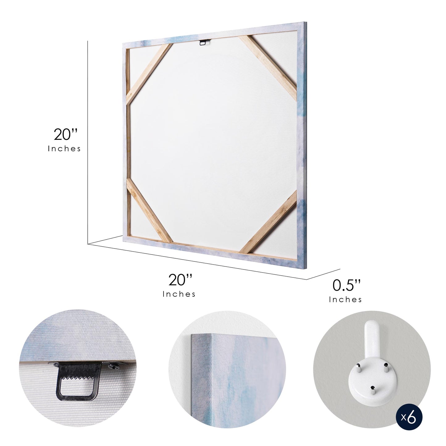 Coastal Beach Seashells Starfish Canvas Art - 20" x 20"