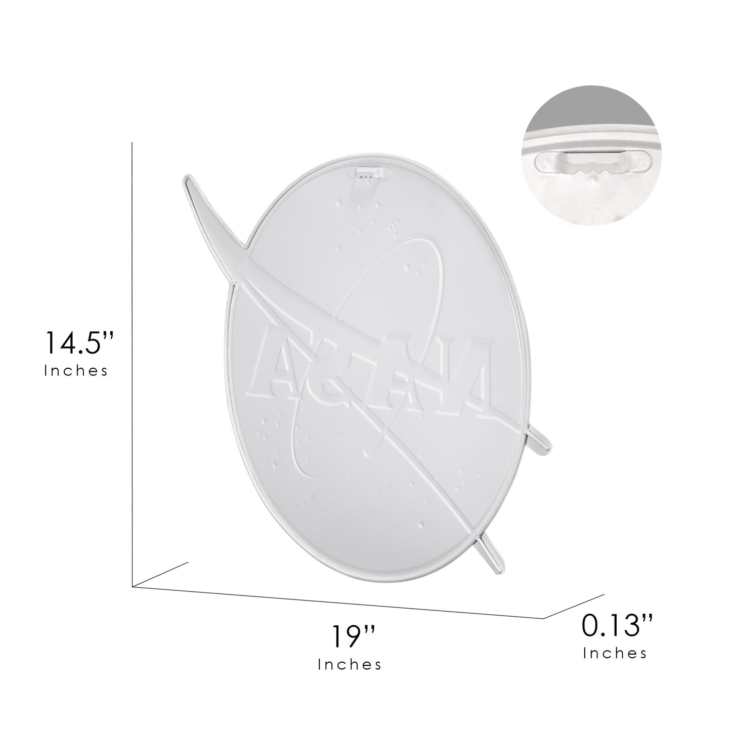 NASA Space Logo Embossed Shaped Metal Wall Sign - 19" x 14.5"