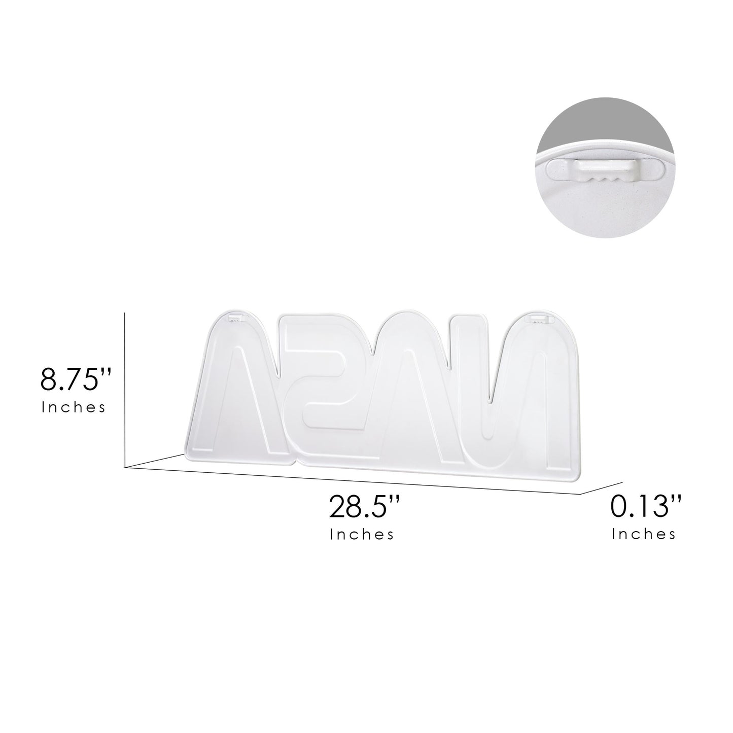 NASA Logo Embossed Shaped Metal Wall Sign - 28.5" x 8.75"