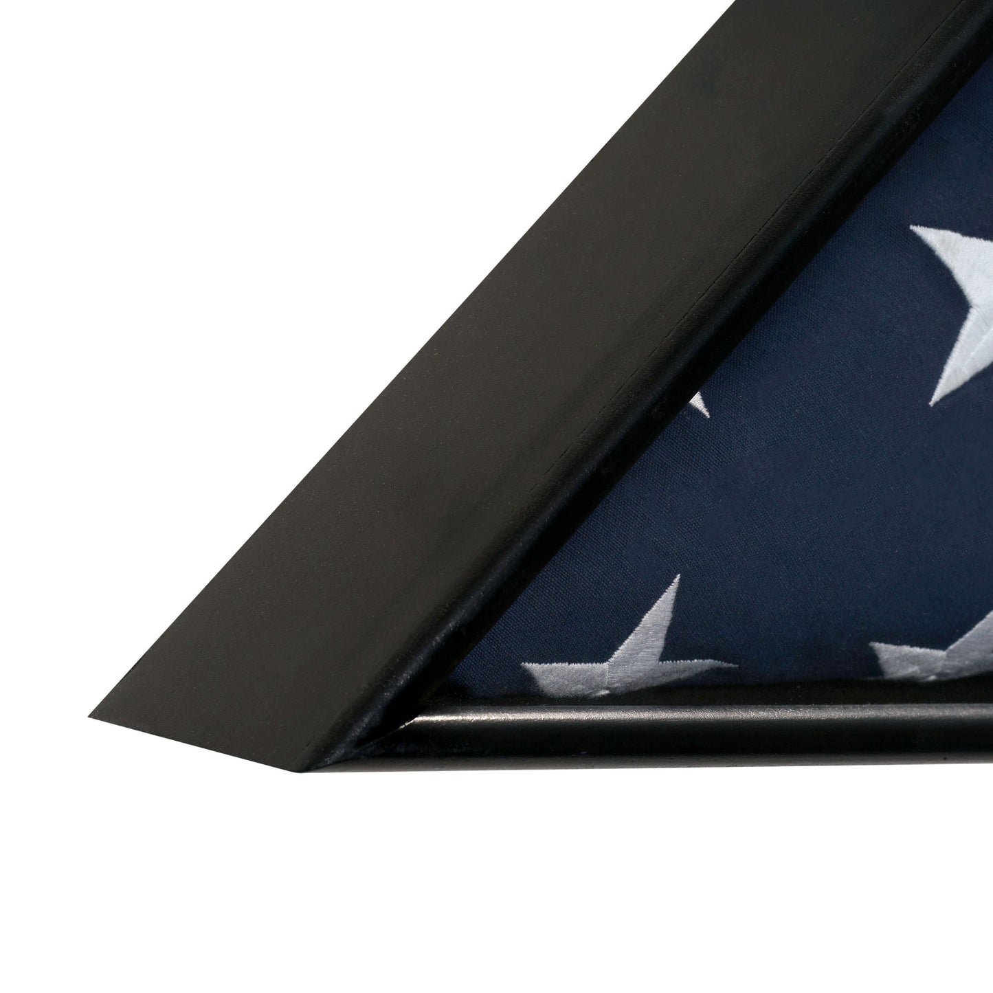 Black Wood Wall Flag Display Case - 13" H x 26.5" L x 3.25" D