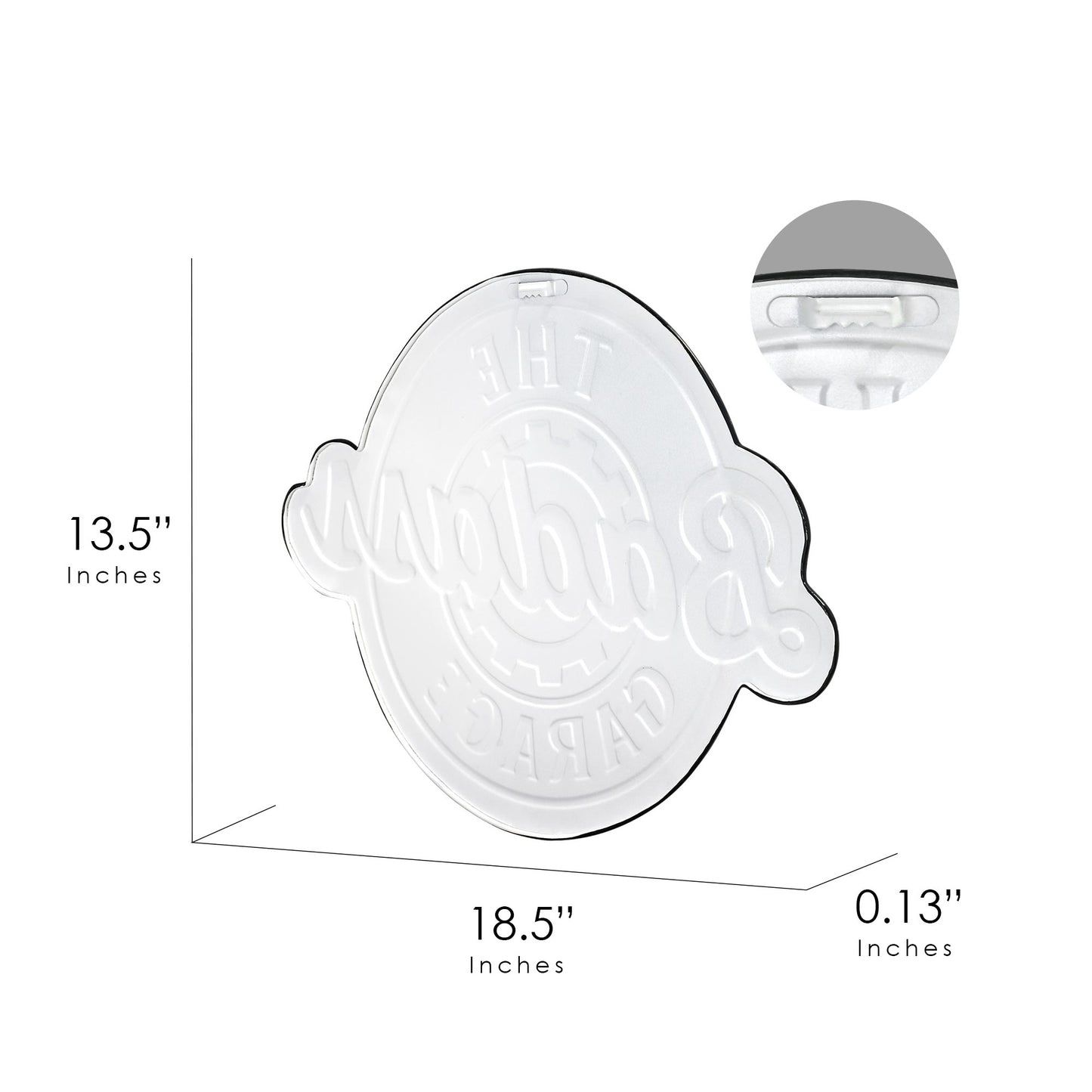 The Badass Garage Embossed Shaped Metal Wall Sign - 18.5" x 13.5"