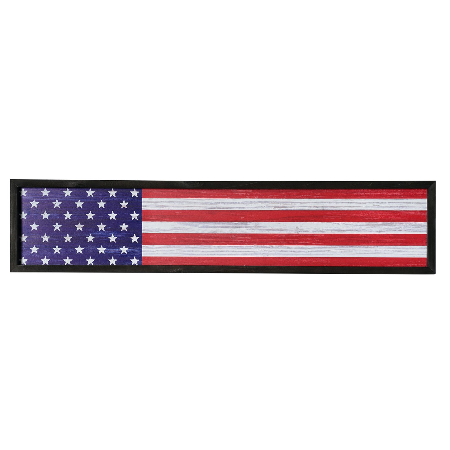 American Flag Wood Novelty Wall Sign - 36" x 8"