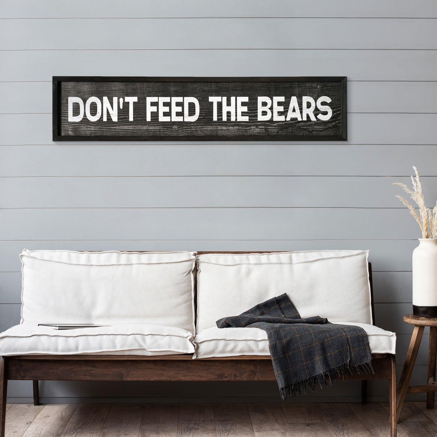 Don't Feed The Bears Wood Novelty Wall Sign - 36" x 8"