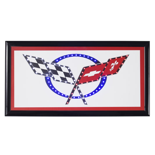 Chevrolet Corvette Logo Framed LED Sign