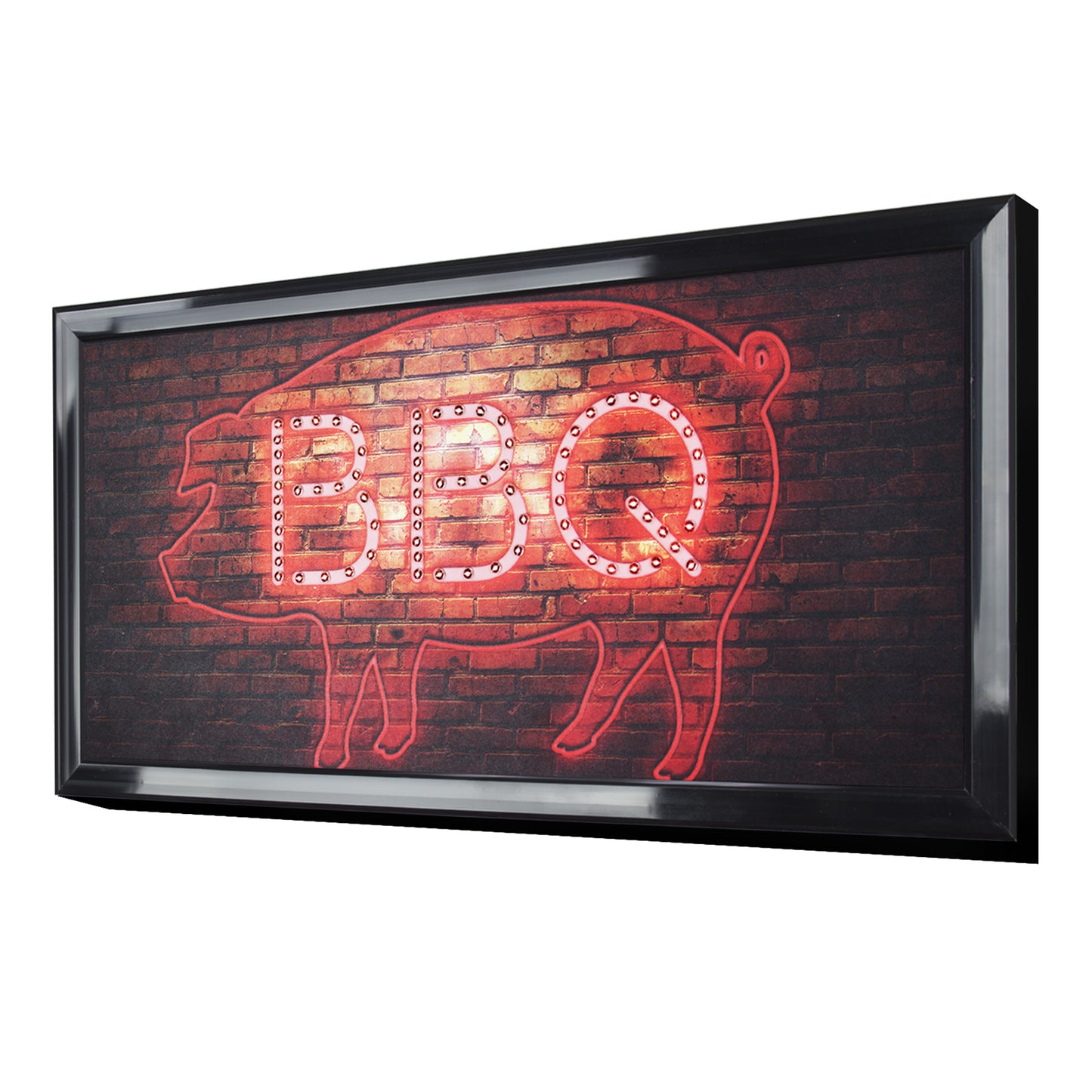 BBQ Pig Framed LED Sign