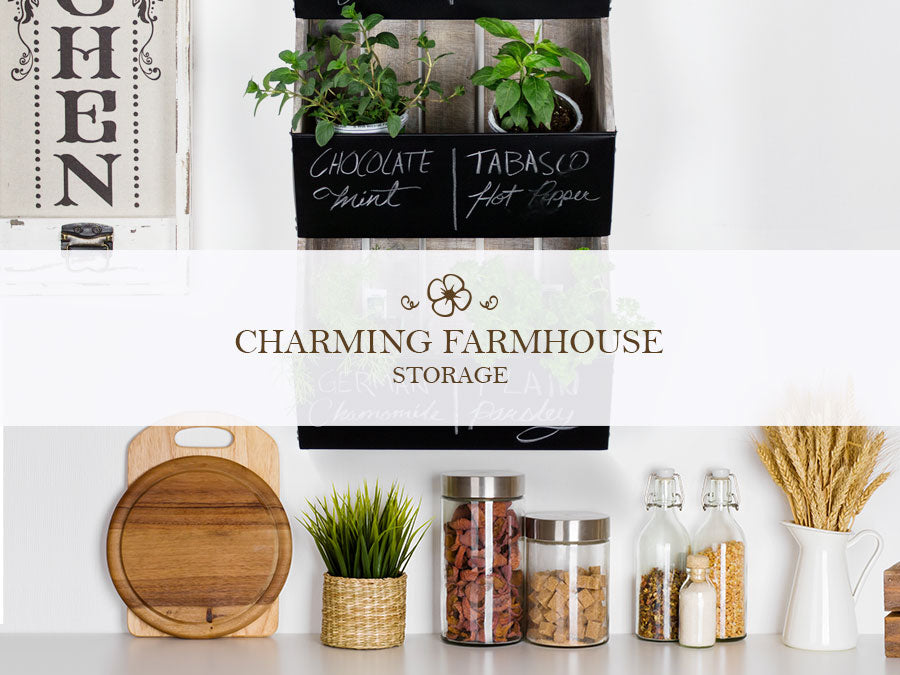 DIY Farmhouse Kitchen Herb Garden and Charming Storage Ideas