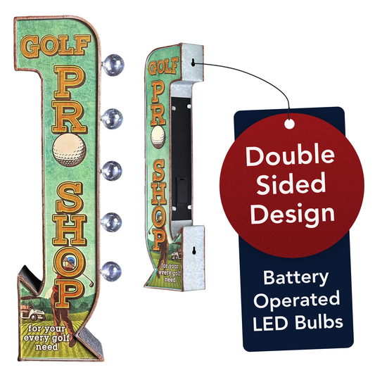 Metal LED Golf Pro Shop Marquee Sign