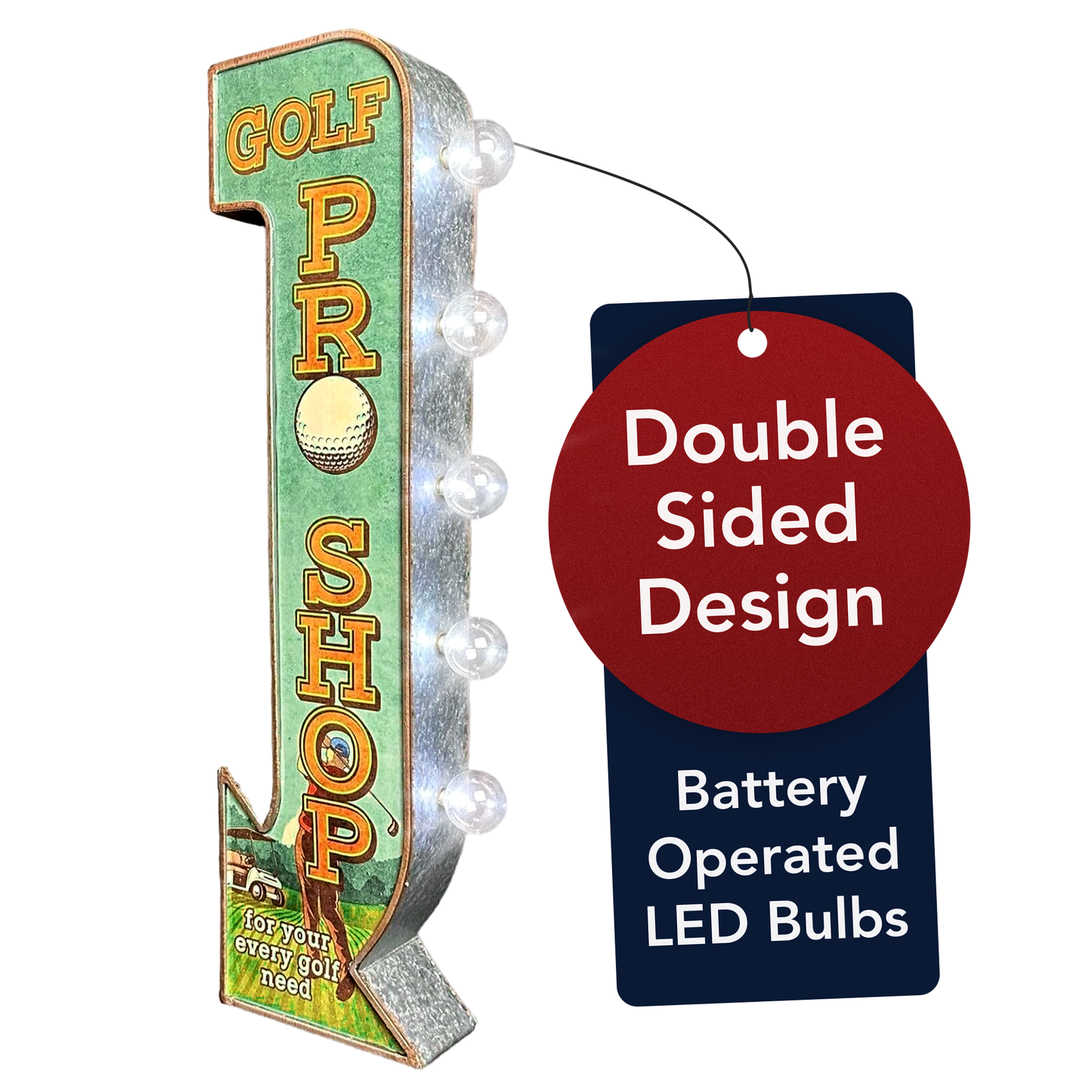 Metal LED Golf Pro Shop Marquee Sign