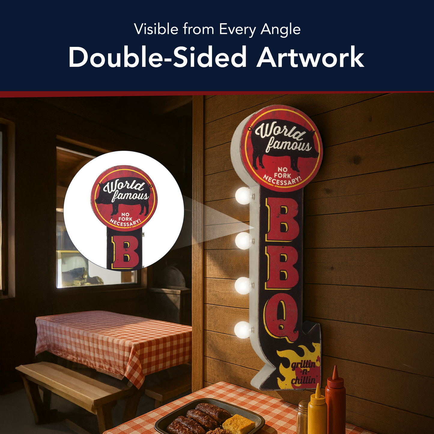 Famous BBQ Vintage LED Marquee Off the Wall Sign
