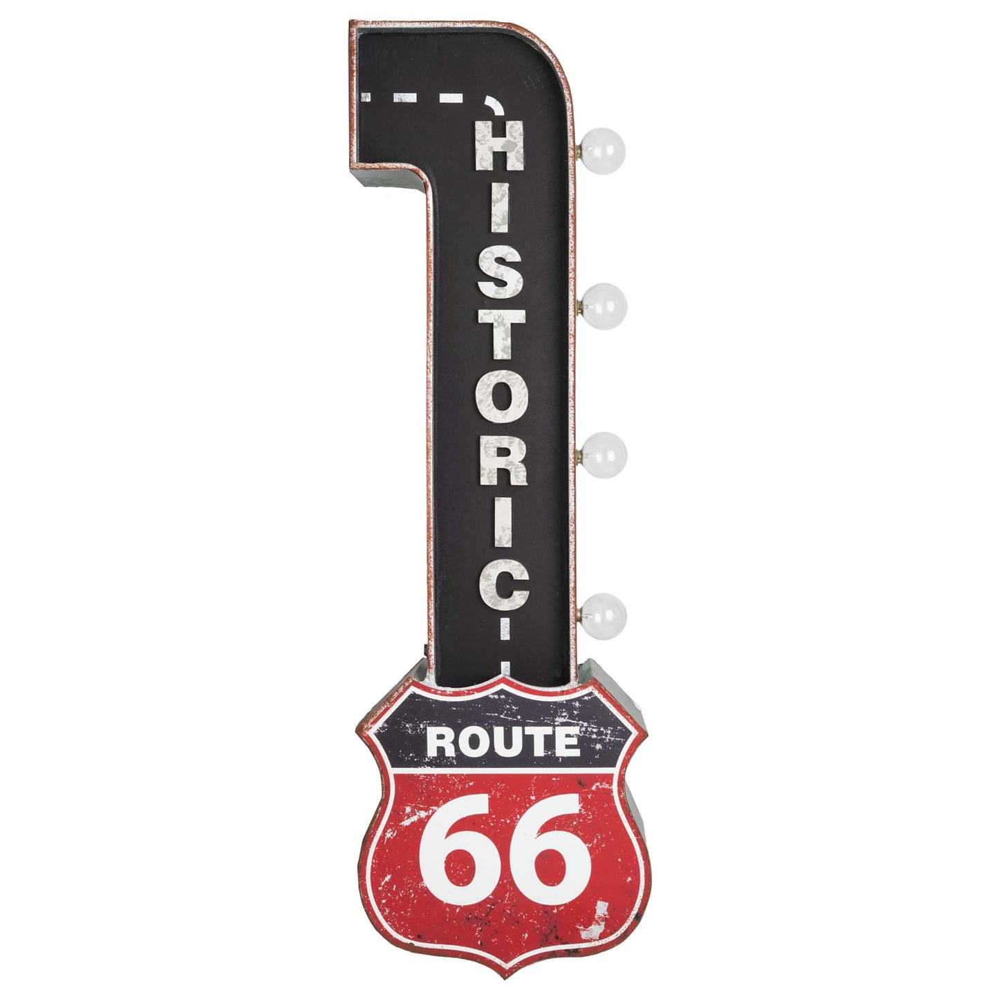 Historic Route 66 Vintage LED Marquee Sign Wall Decor