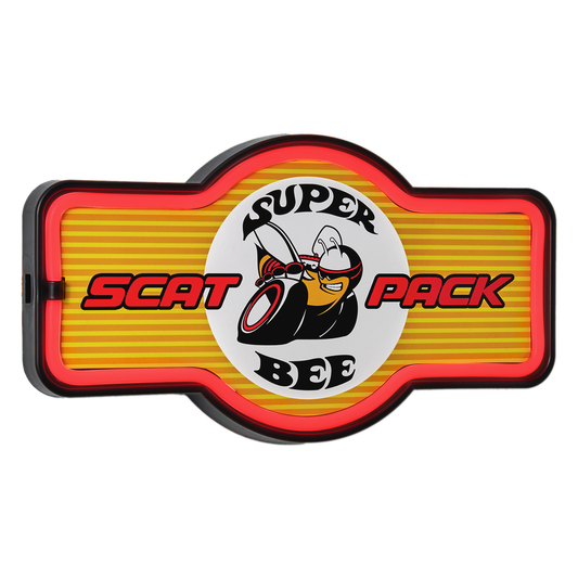 Dodge Super Bee Scat Pack LED Neon Light Sign Wall Decor (9.5” x 17.25”)