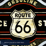 Vintage Route 66 Service Station LED Neon Light Sign Wall Decor (9.5” x 17.25”)