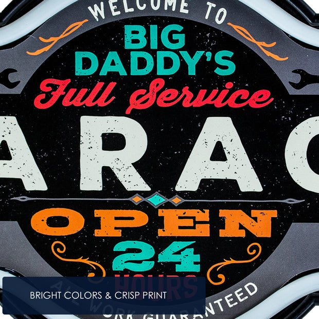 Big Daddy's Garage LED Neon Light Sign Wall Decor (9.5” x 17.25”)