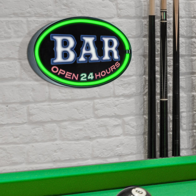Bar Open 24 Hours LED Neon Rope Wall Sign