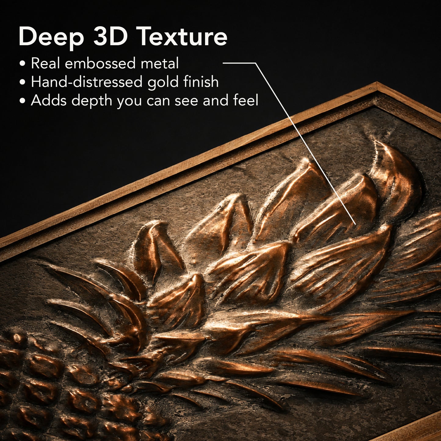 Metal Framed Pineapple Wooden Art