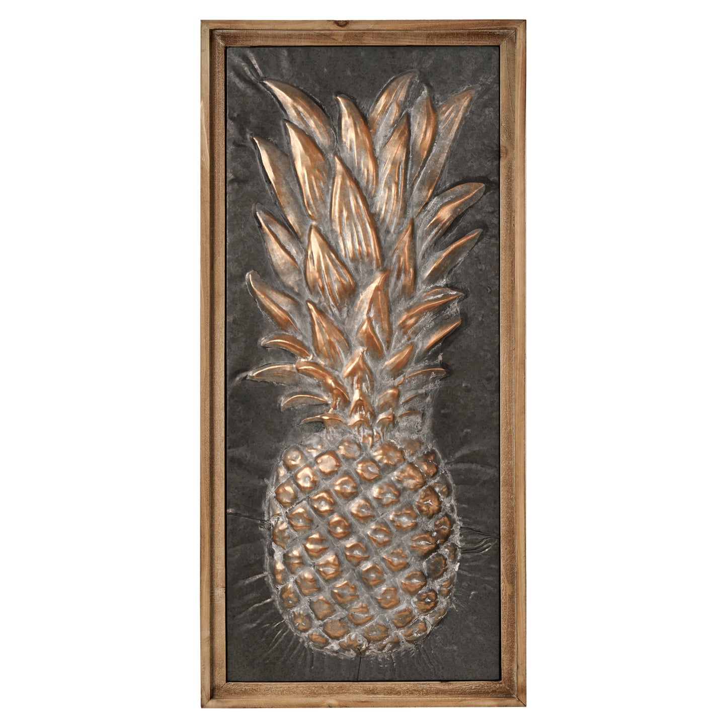 Metal Framed Pineapple Wooden Art