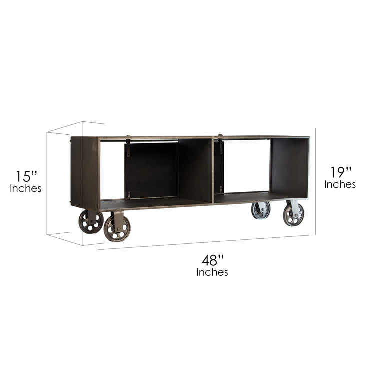 Metal Cabinet Credenza Wood Barn Door