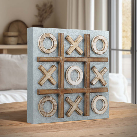 Magnetic Tic Tac Toe Wall Game & Message/Memo Board (15” x 15”)