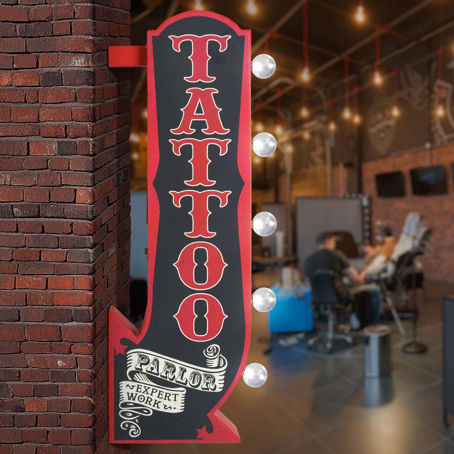 Tattoo Parlor Vintage LED Marquee Arrow Sign