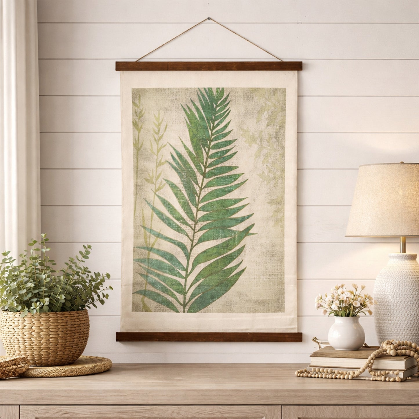 Leaf Scroll Cotton Wall Tapestry